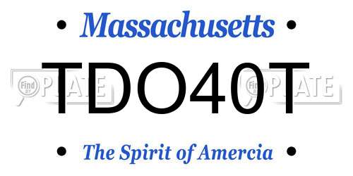 TDO40T Massachusetts License Plate