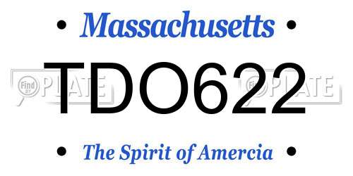 TDO622 Massachusetts License Plate