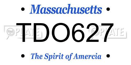TDO627 Massachusetts License Plate