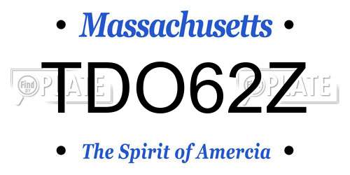 TDO62Z Massachusetts License Plate