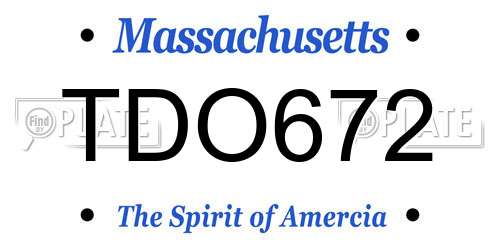 TDO672 Massachusetts License Plate