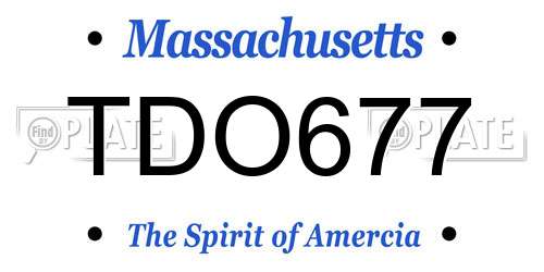 TDO677 Massachusetts License Plate