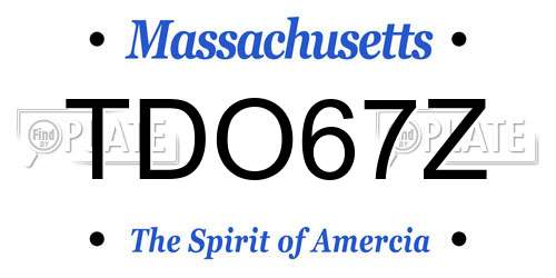 TDO67Z Massachusetts License Plate
