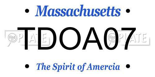 TDOA07 Massachusetts License Plate