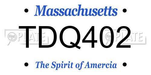 TDQ402 Massachusetts License Plate