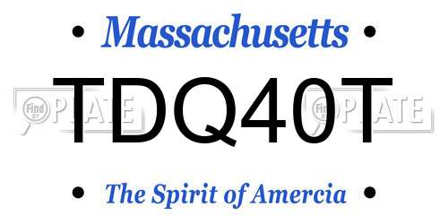 TDQ40T Massachusetts License Plate