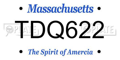 TDQ622 Massachusetts License Plate