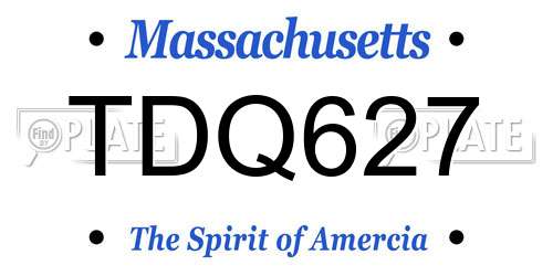 TDQ627 Massachusetts License Plate