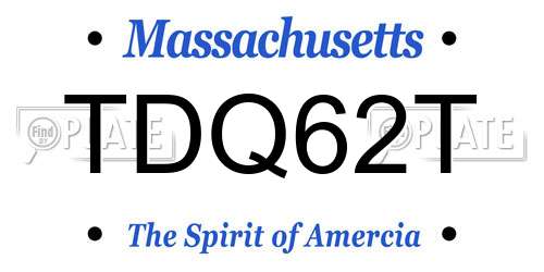 TDQ62T Massachusetts License Plate