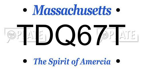 TDQ67T Massachusetts License Plate