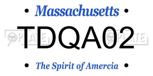 TDQA02 Massachusetts License Plate