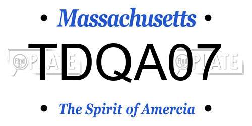TDQA07 Massachusetts License Plate