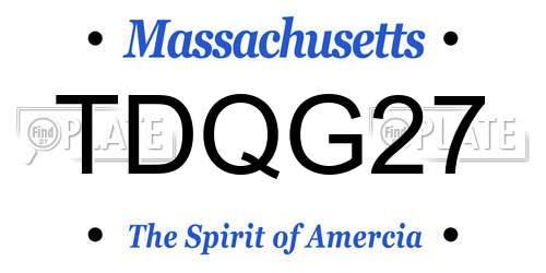 TDQG27 Massachusetts License Plate