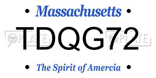 TDQG72 Massachusetts License Plate