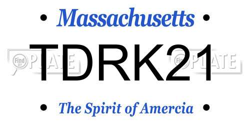 TDRK21 Massachusetts License Plate