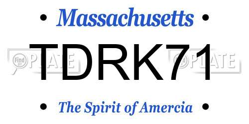 TDRK71 Massachusetts License Plate