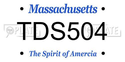 TDS504 Massachusetts License Plate