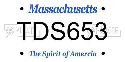 TDS653 Massachusetts License Plate