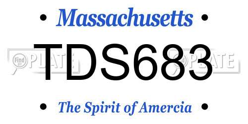 TDS683 Massachusetts License Plate