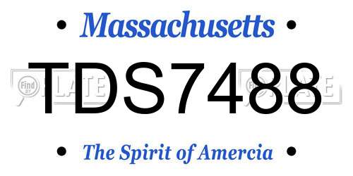 TDS7488 Massachusetts License Plate