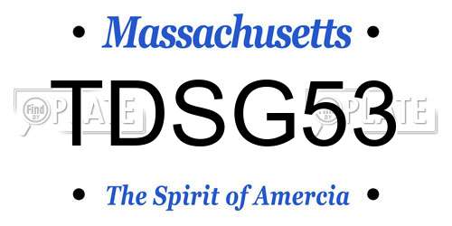 TDSG53 Massachusetts License Plate