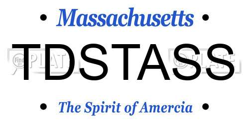 TDSTASS Massachusetts License Plate