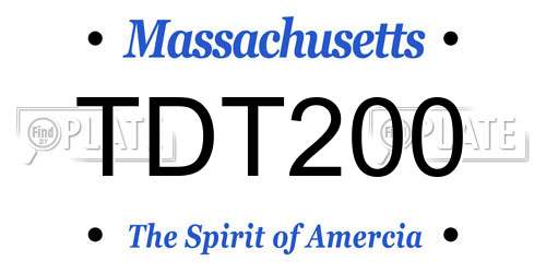 TDT200 Massachusetts License Plate