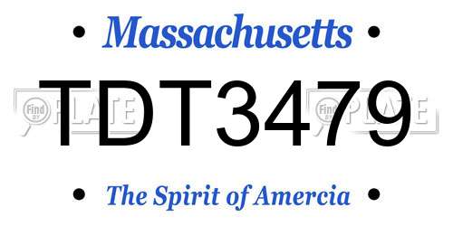 TDT3479 Massachusetts License Plate