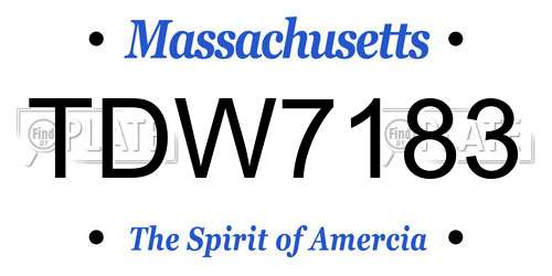 TDW7183 Massachusetts License Plate