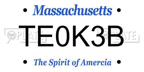 TE0K3B Massachusetts License Plate