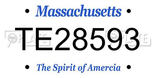 TE28593 Massachusetts License Plate