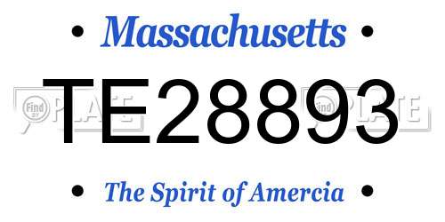 TE28893 Massachusetts License Plate