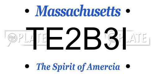 TE2B3I Massachusetts License Plate