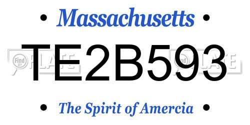 TE2B593 Massachusetts License Plate
