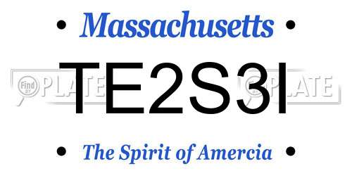 TE2S3I Massachusetts License Plate