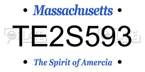 TE2S593 Massachusetts License Plate