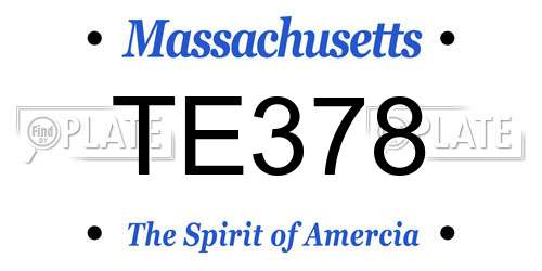 TE378 Massachusetts License Plate