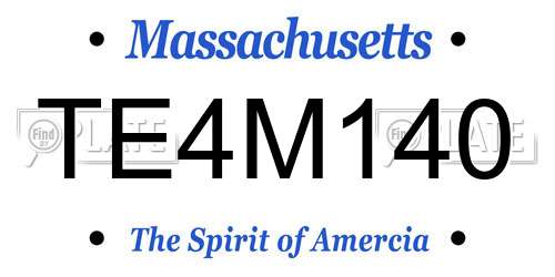 TE4M140 Massachusetts License Plate