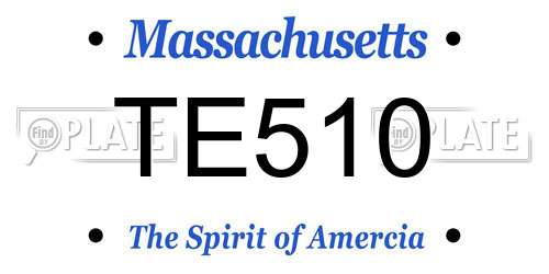 TE510 Massachusetts License Plate