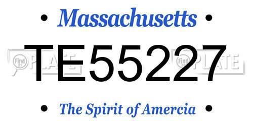 TE55227 Massachusetts License Plate