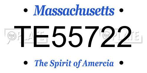 TE55722 Massachusetts License Plate