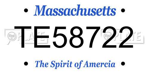TE58722 Massachusetts License Plate