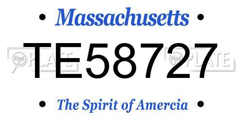 TE58727 Massachusetts License Plate