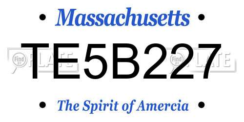 TE5B227 Massachusetts License Plate