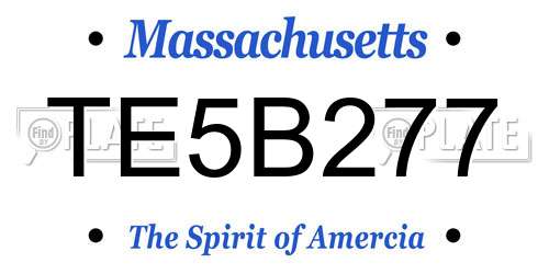 TE5B277 Massachusetts License Plate