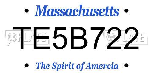TE5B722 Massachusetts License Plate