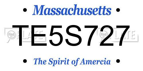 TE5S727 Massachusetts License Plate