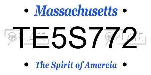 TE5S772 Massachusetts License Plate