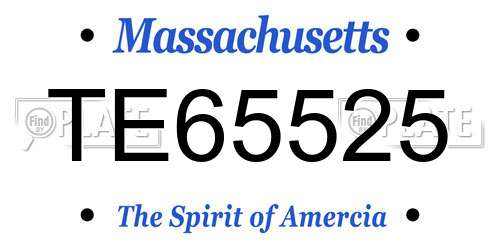 TE65525 Massachusetts License Plate
