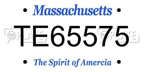 TE65575 Massachusetts License Plate